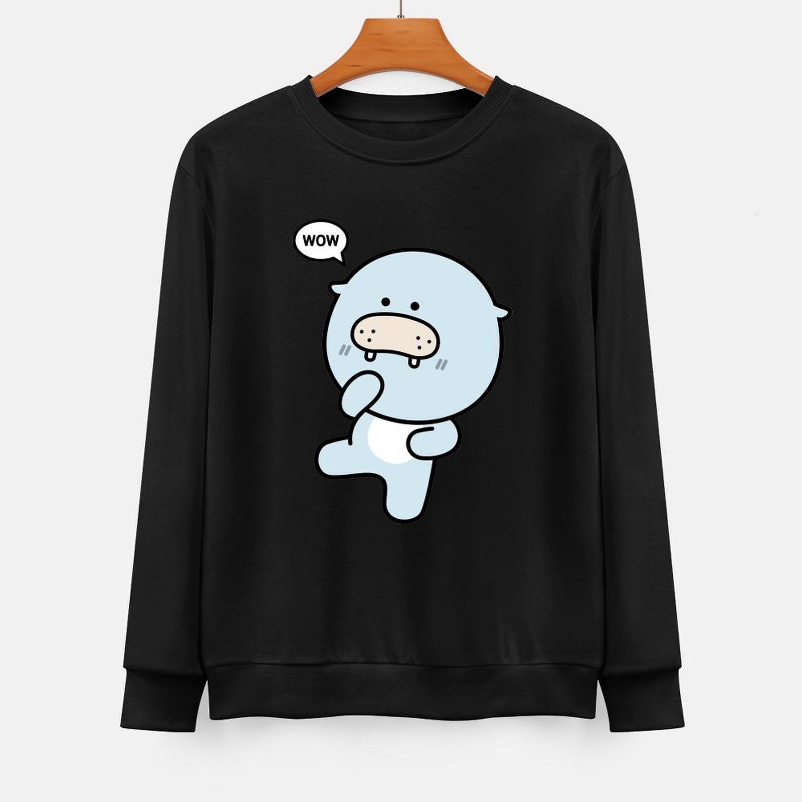 Front Patterned Long Sleeve TopDouble-Stitched SimpleFit